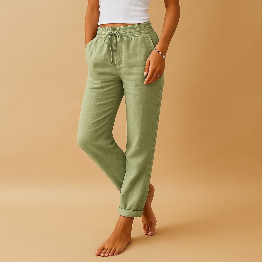 Trousers - Soft Blend Elastic Waistband And Easy Movement