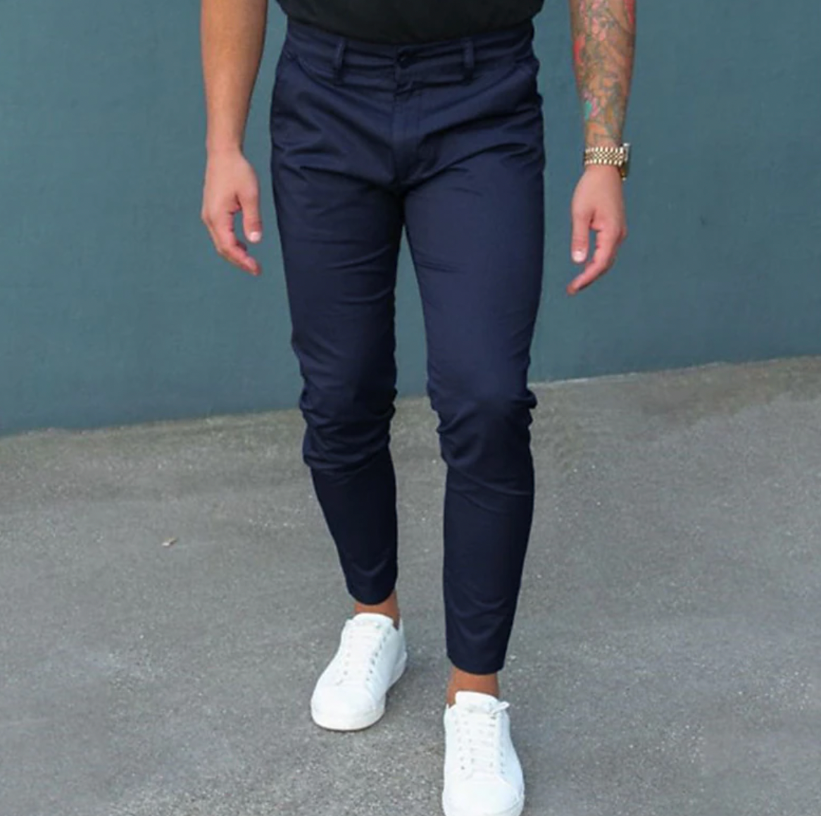 Trousers - Soft Blend Fabric And Belt Loops With Secure Fit