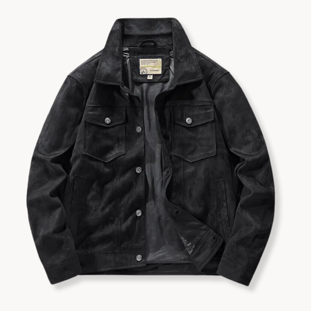 Trucker Jacket - Stand Collar And Zipper For Stretch Shape