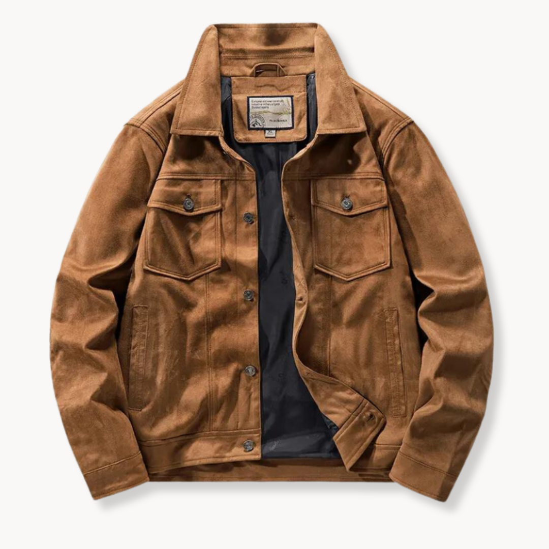 Trucker Jacket - Stand Collar And Zipper For Stretch Shape