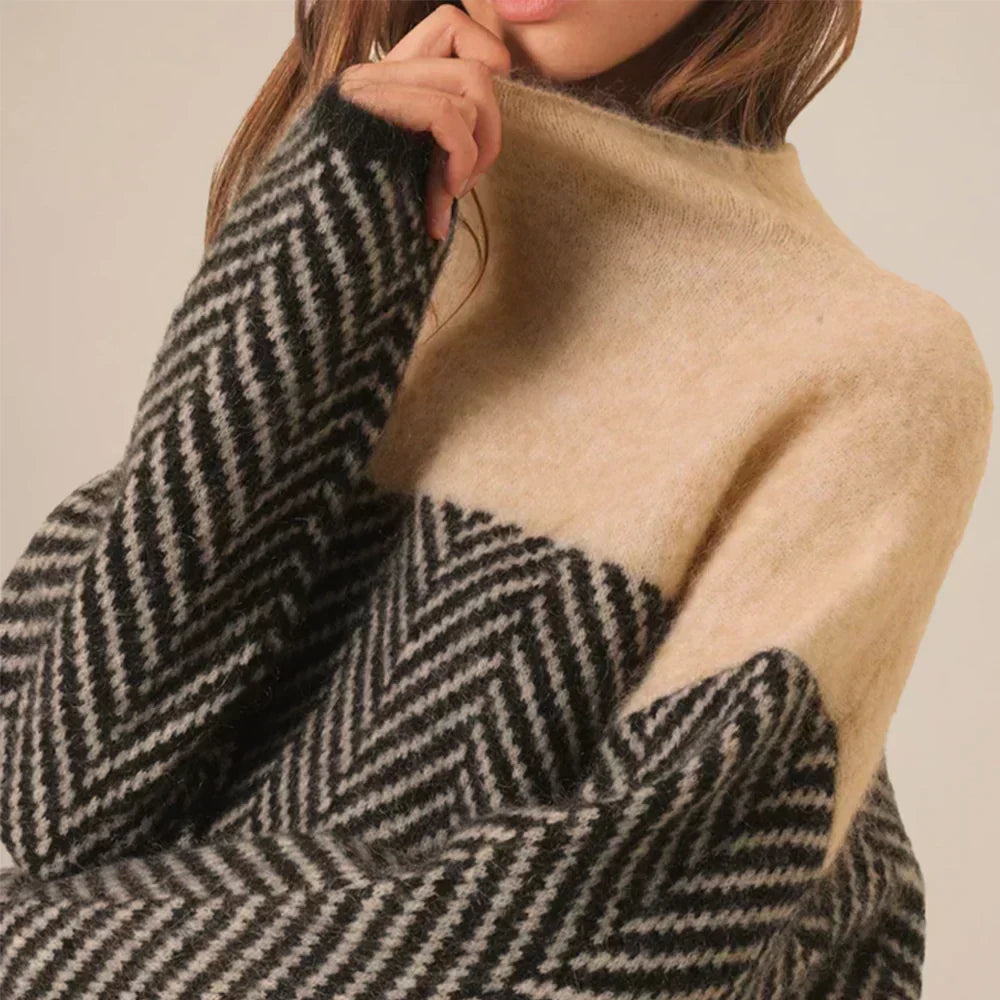 Turtleneck Sweater – Herringbone Neck & Warm Shaping