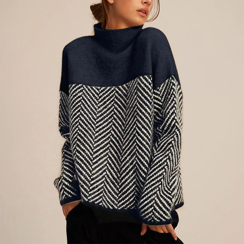 Turtleneck Sweater – Herringbone Neck & Warm Shaping