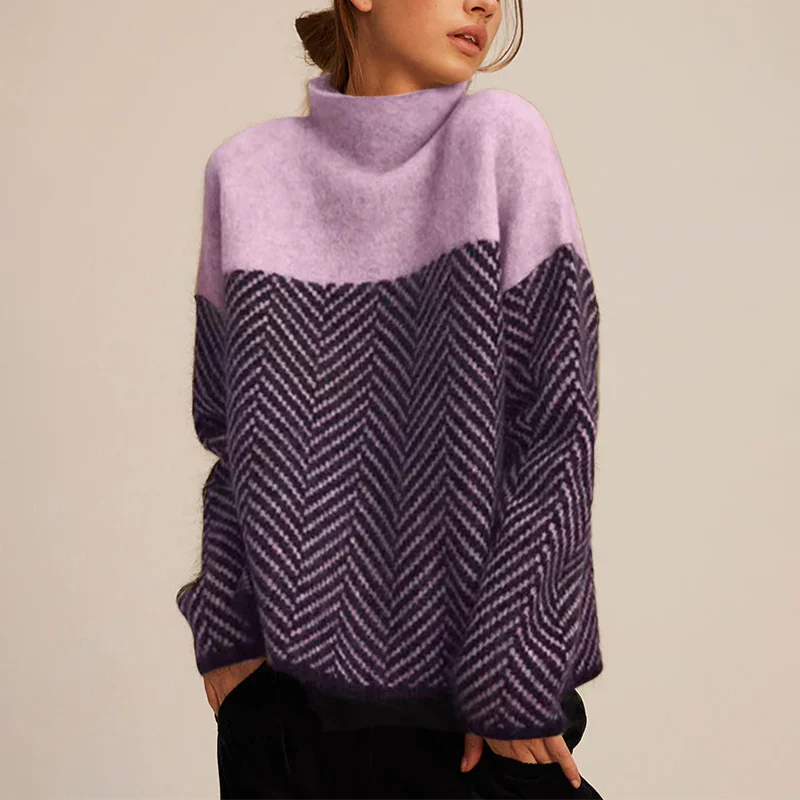 Turtleneck Sweater – Herringbone Neck & Warm Shaping
