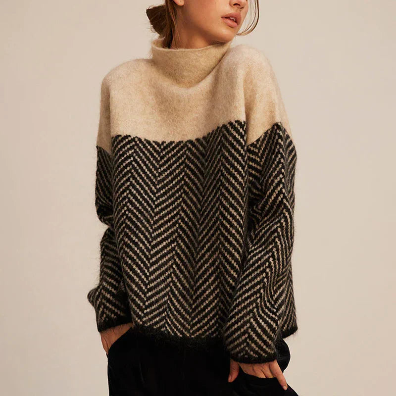 Turtleneck Sweater – Herringbone Neck & Warm Shaping