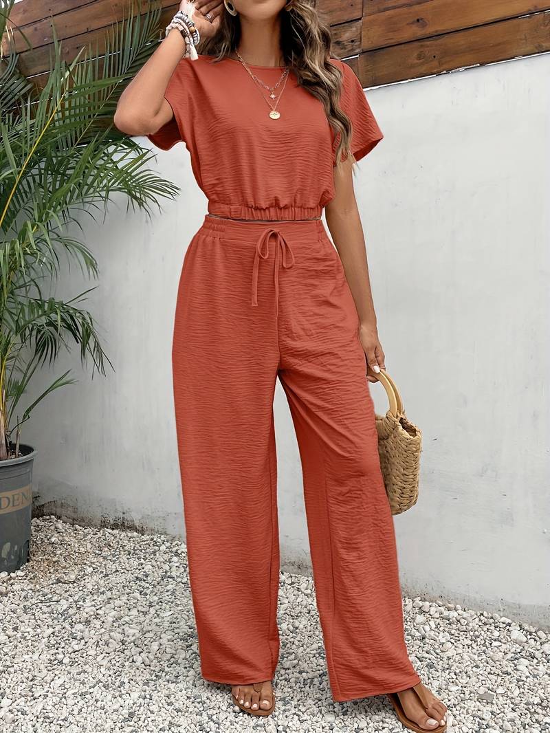 Two Piece Set - Lightweight Blend Top & Bottom Breathable