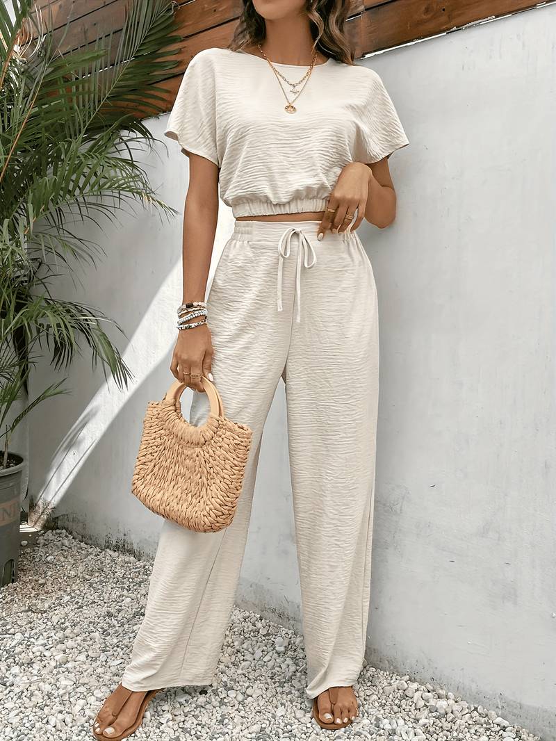 Two Piece Set - Lightweight Blend Top & Bottom Breathable