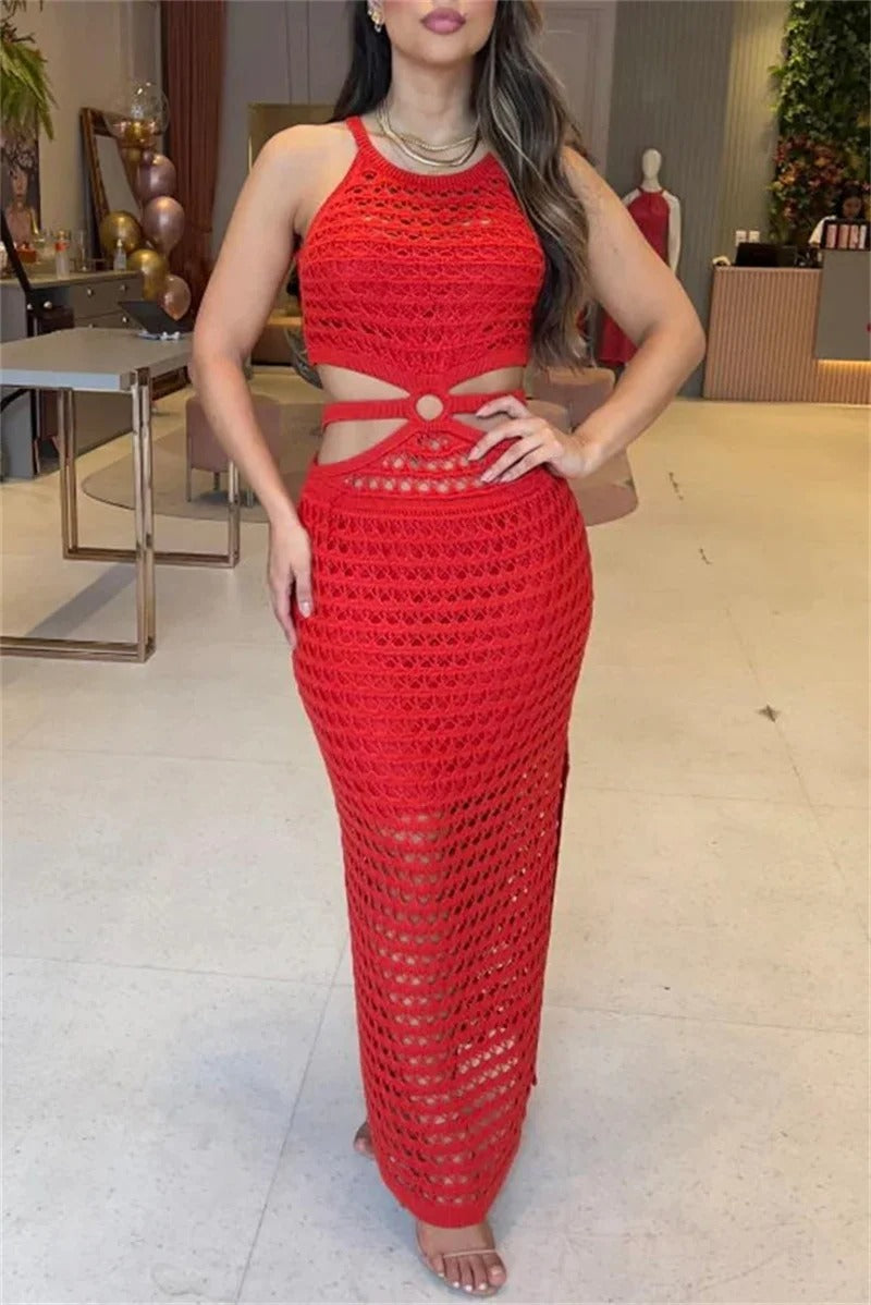 Two-Piece Set – Open Knit Crochet And Breathable Design