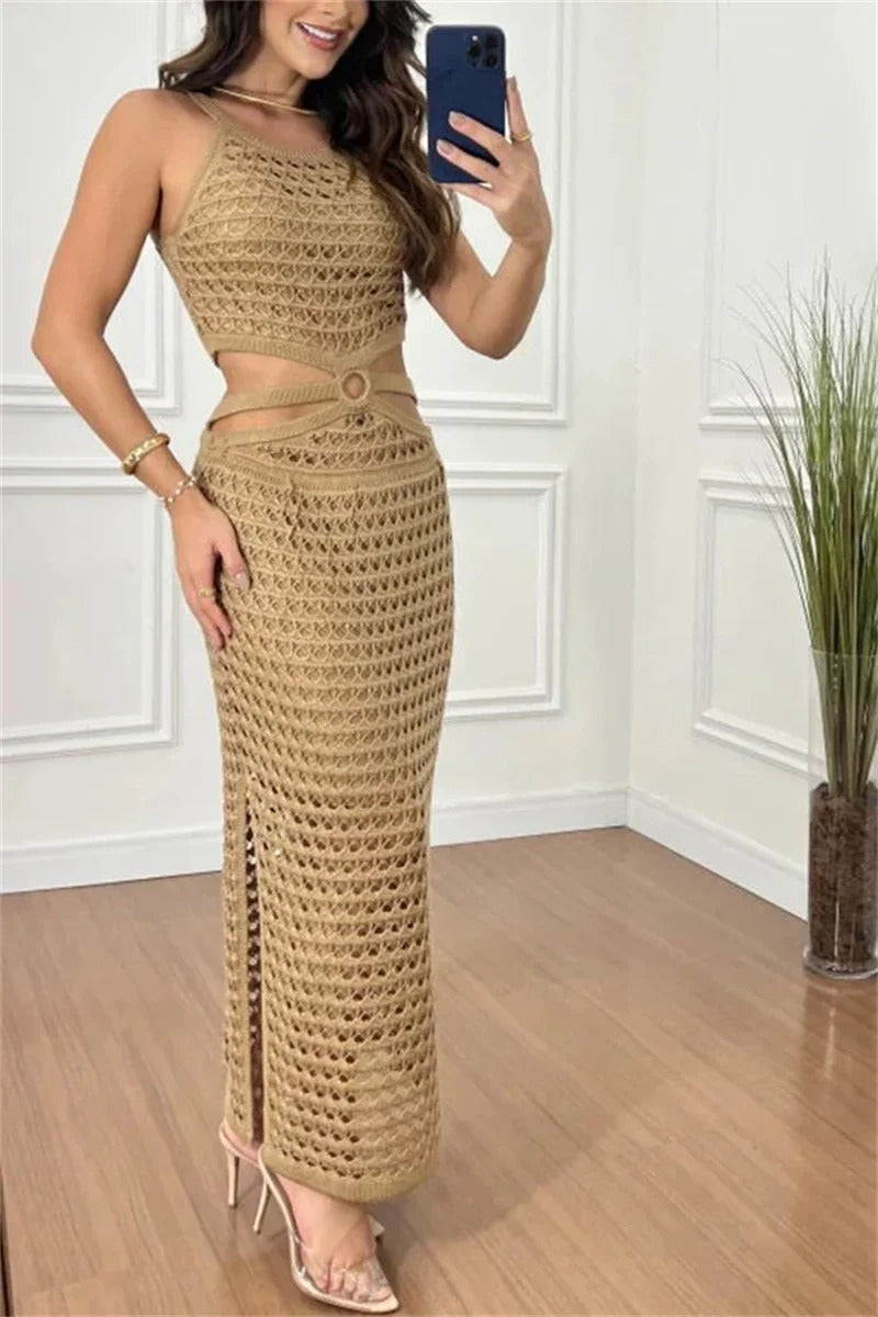 Two-Piece Set – Open Knit Crochet And Breathable Design
