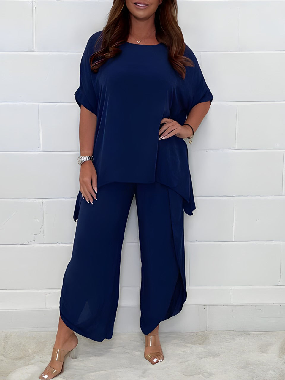 Two Piece Set - Soft Blend Loose Top & Easy Movement