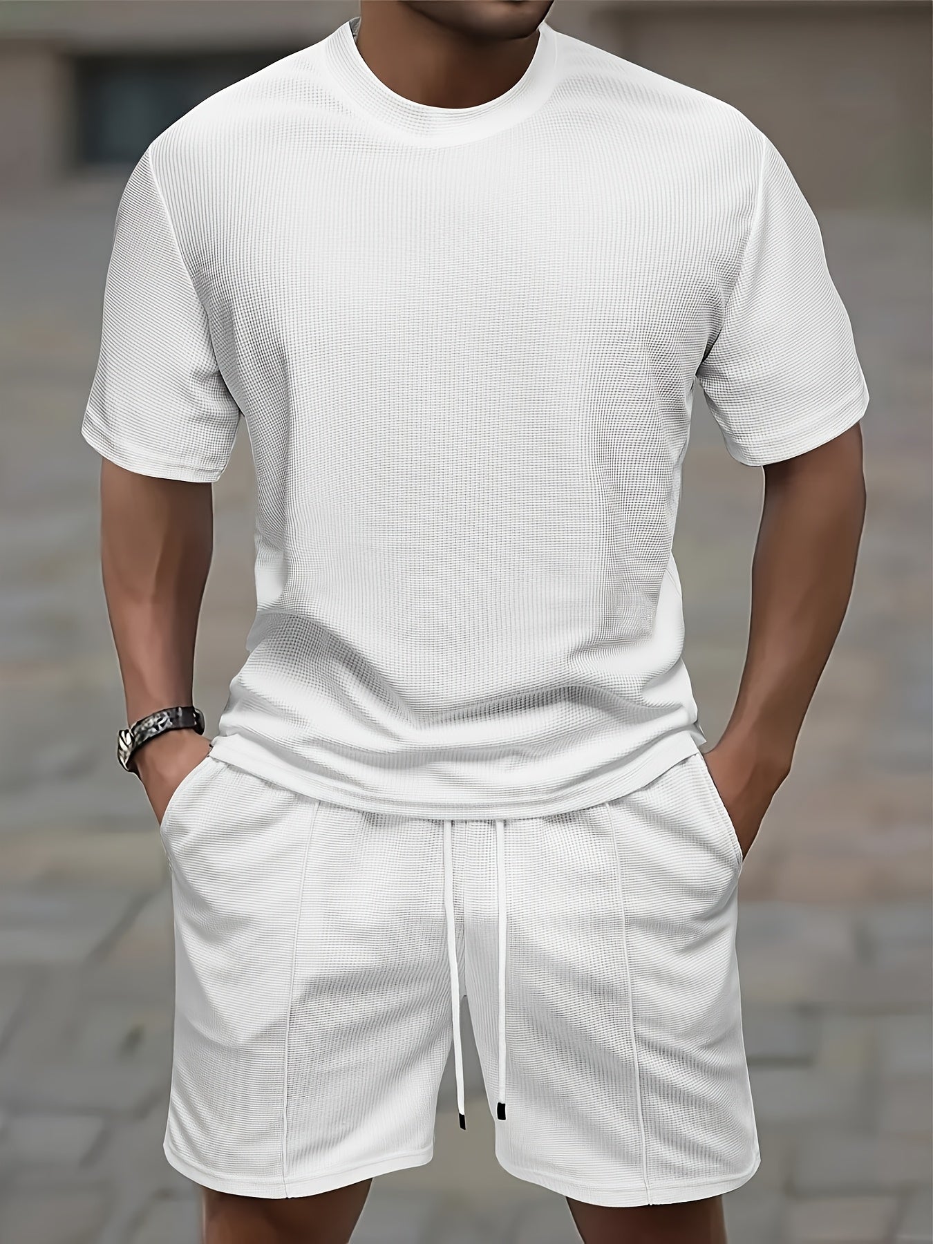 Two Piece Set - Waffle Knit Blend & Breathable Comfort