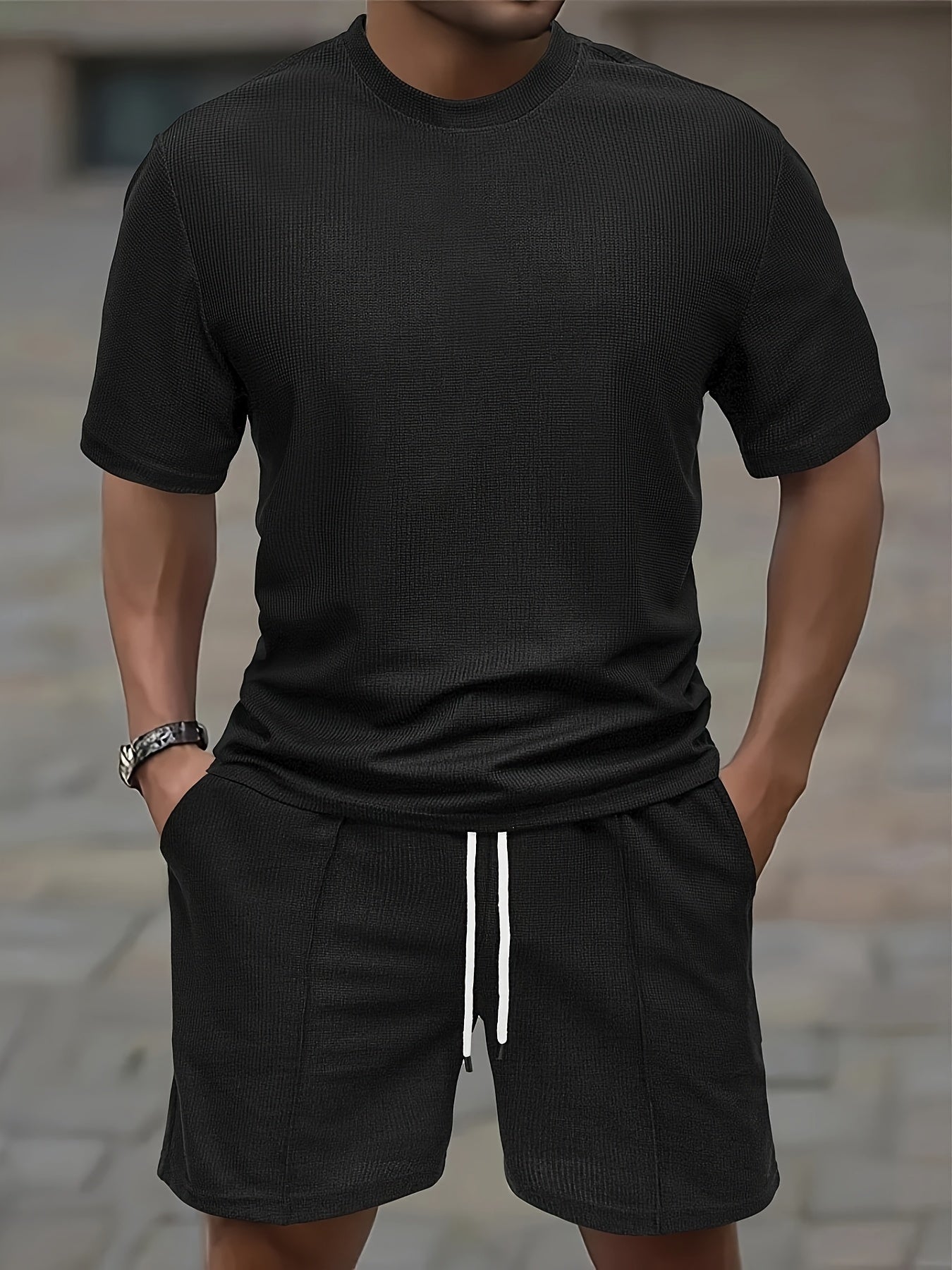 Two Piece Set - Waffle Knit Blend & Breathable Comfort