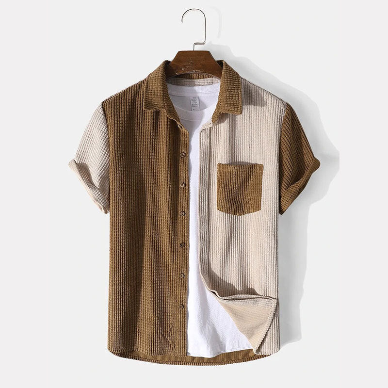 Two Piece Set – Waffle Shirt And Drawstring Shorts & Airflow