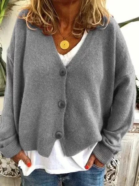 Vest - Knit Clean Shape With Button Front And Warm Blend