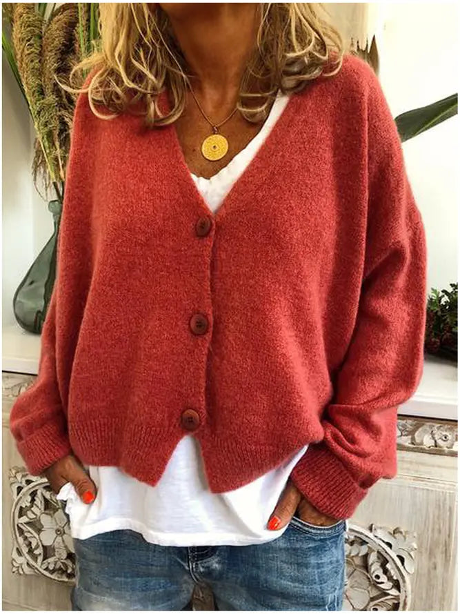 Vest - Knit Clean Shape With Button Front And Warm Blend