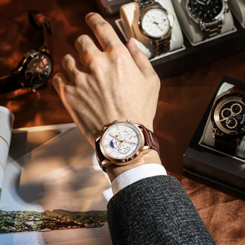 Watch - Metal Blend Case And Faux Strap & Easy Read Dial