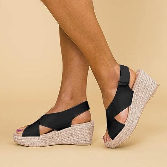 Wedge Sandals - Wedge Heel Shape And Cushioned Footbed