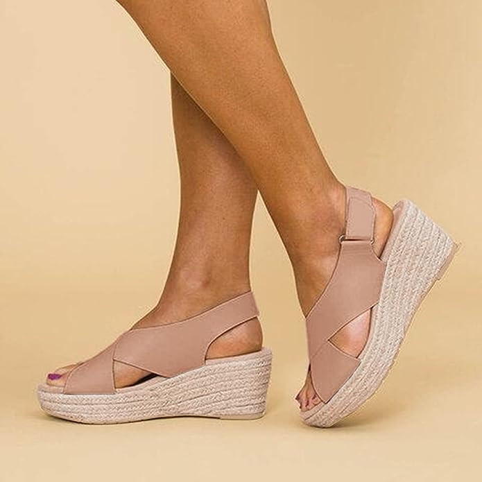 Wedge Sandals - Wedge Heel Shape And Cushioned Footbed