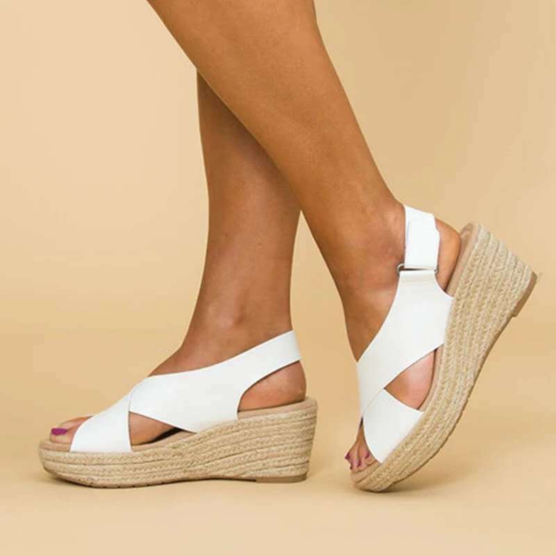 Wedge Sandals - Wedge Heel Shape And Cushioned Footbed