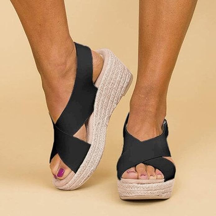 Wedge Sandals - Wedge Heel Shape And Cushioned Footbed