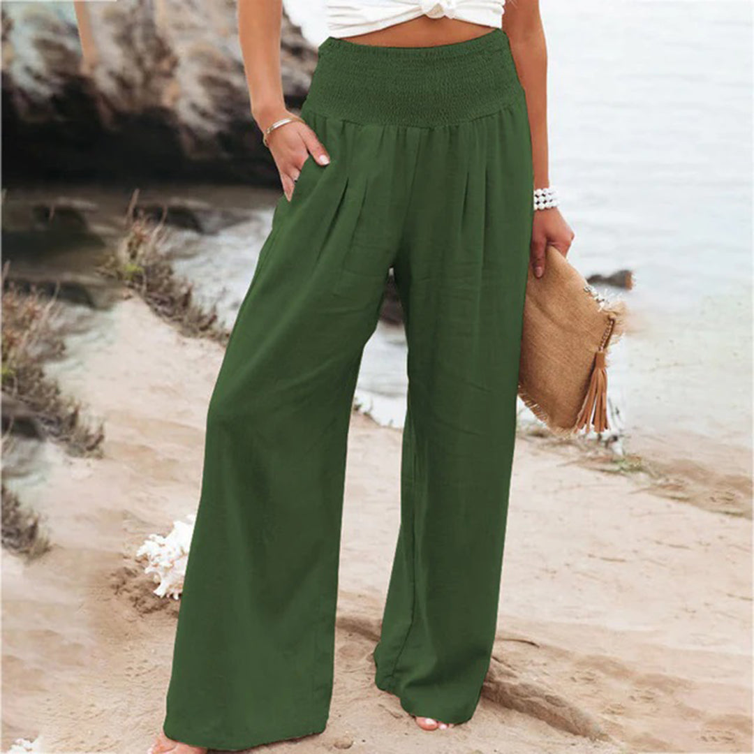 Wide Leg Pants - High Waist And Flowy Shape For Movement