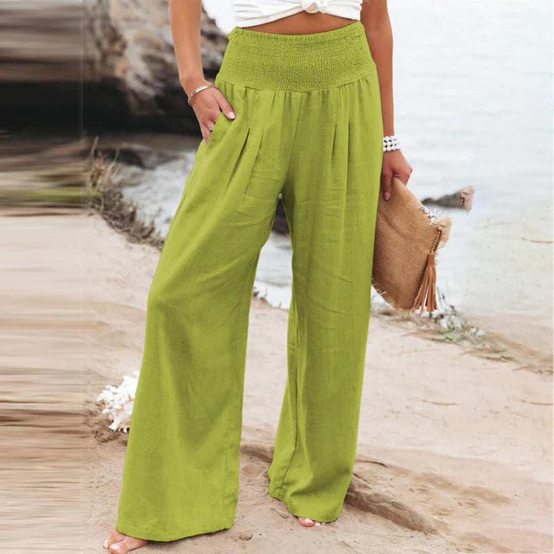 Wide Leg Pants - High Waist And Flowy Shape For Movement
