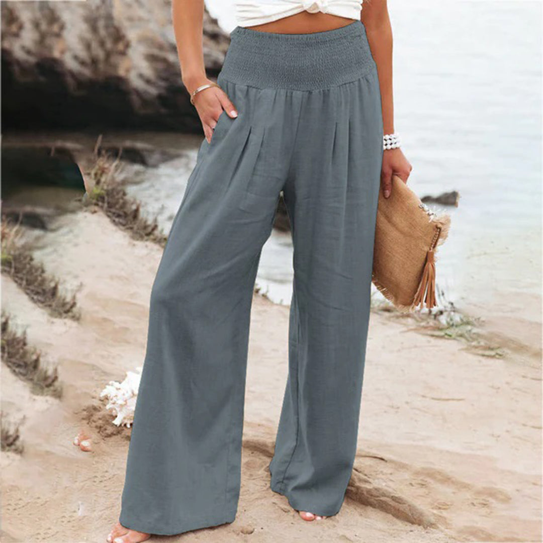 Wide Leg Pants - High Waist And Flowy Shape For Movement