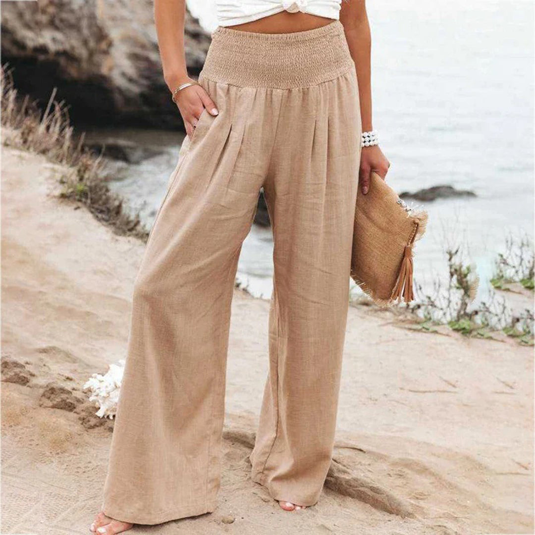 Wide Leg Pants - High Waist And Flowy Shape For Movement