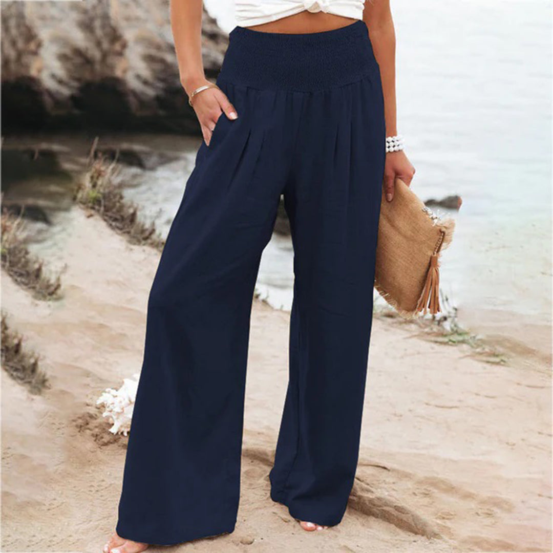 Wide Leg Pants - High Waist And Flowy Shape For Movement
