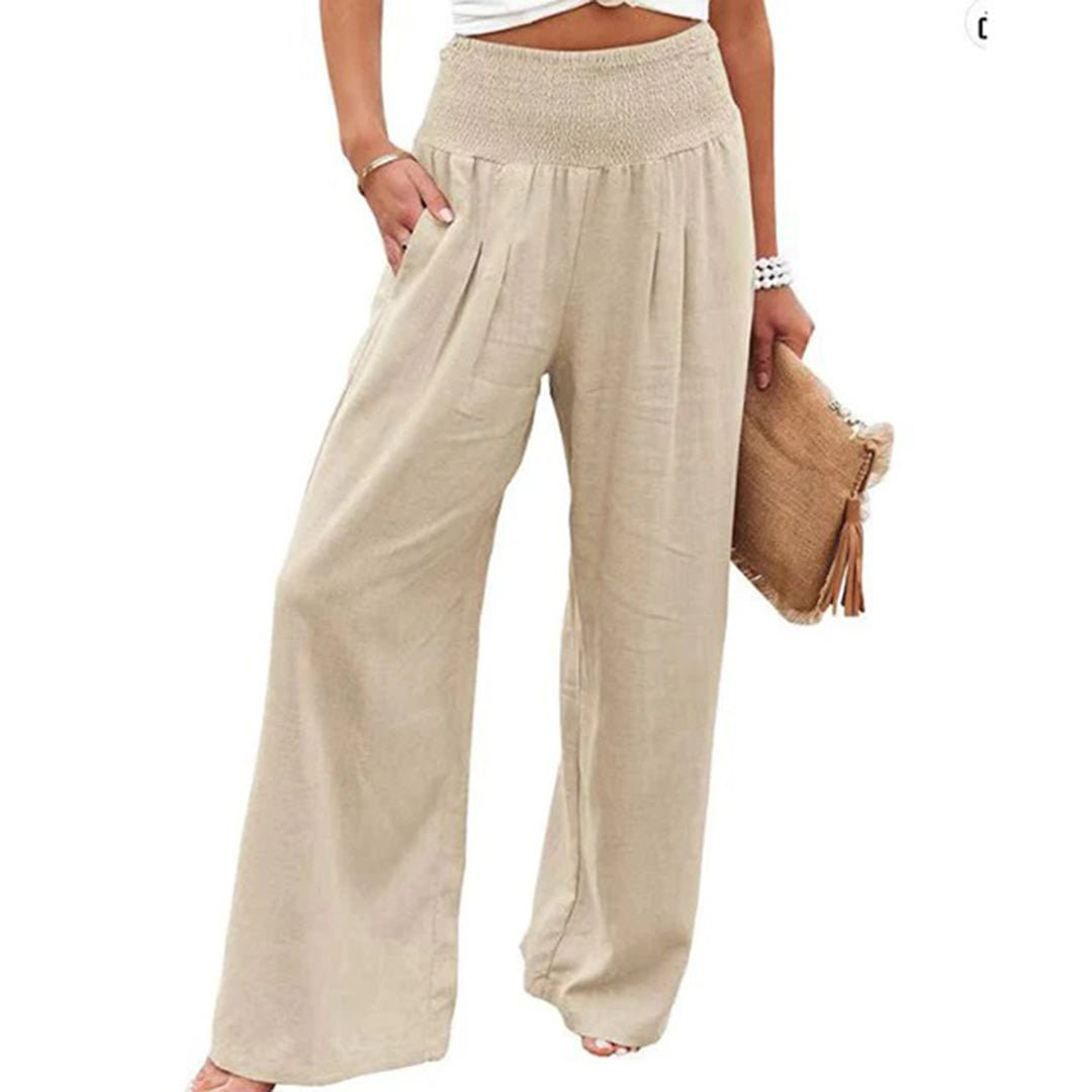 Wide Leg Pants - High Waist And Flowy Shape For Movement