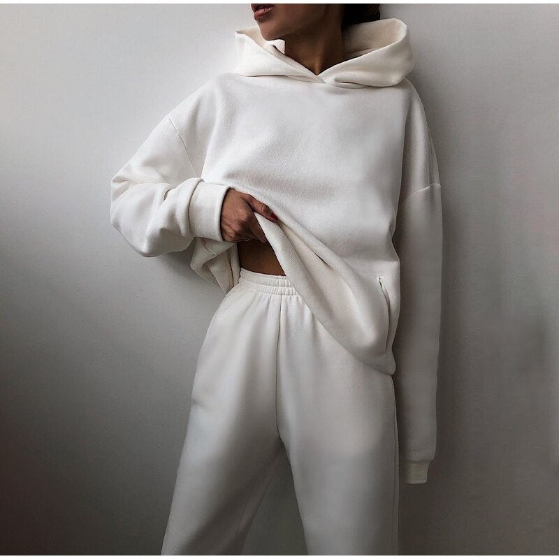 Women's Jogging Suit Tracksuit with Cozy Hoodie and High-Waisted Pants 4