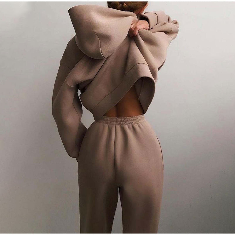 Women's Jogging Suit Tracksuit with Cozy Hoodie and High-Waisted Pants 5