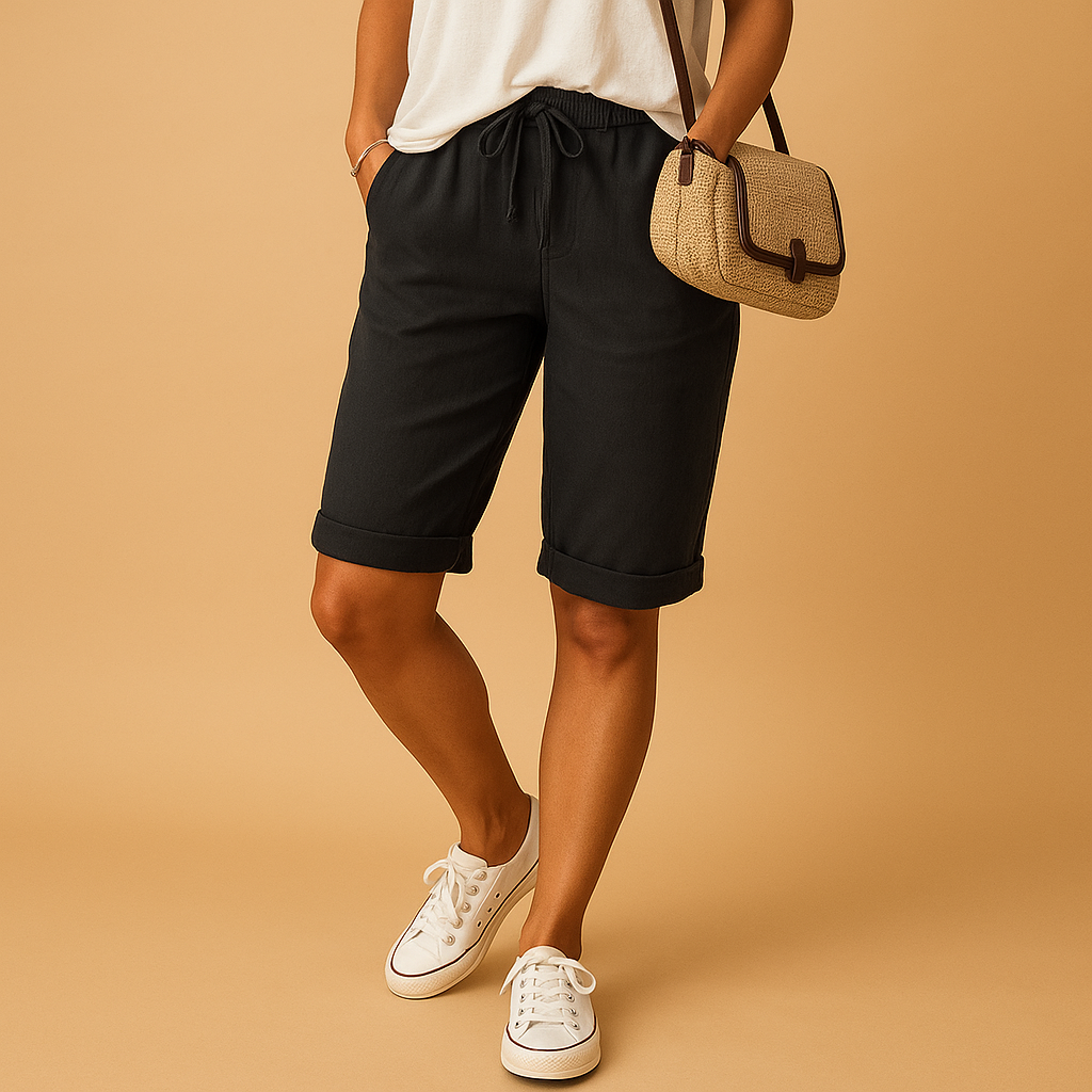Women's Relaxed Fit Capri Pants with Rolled Hem 0