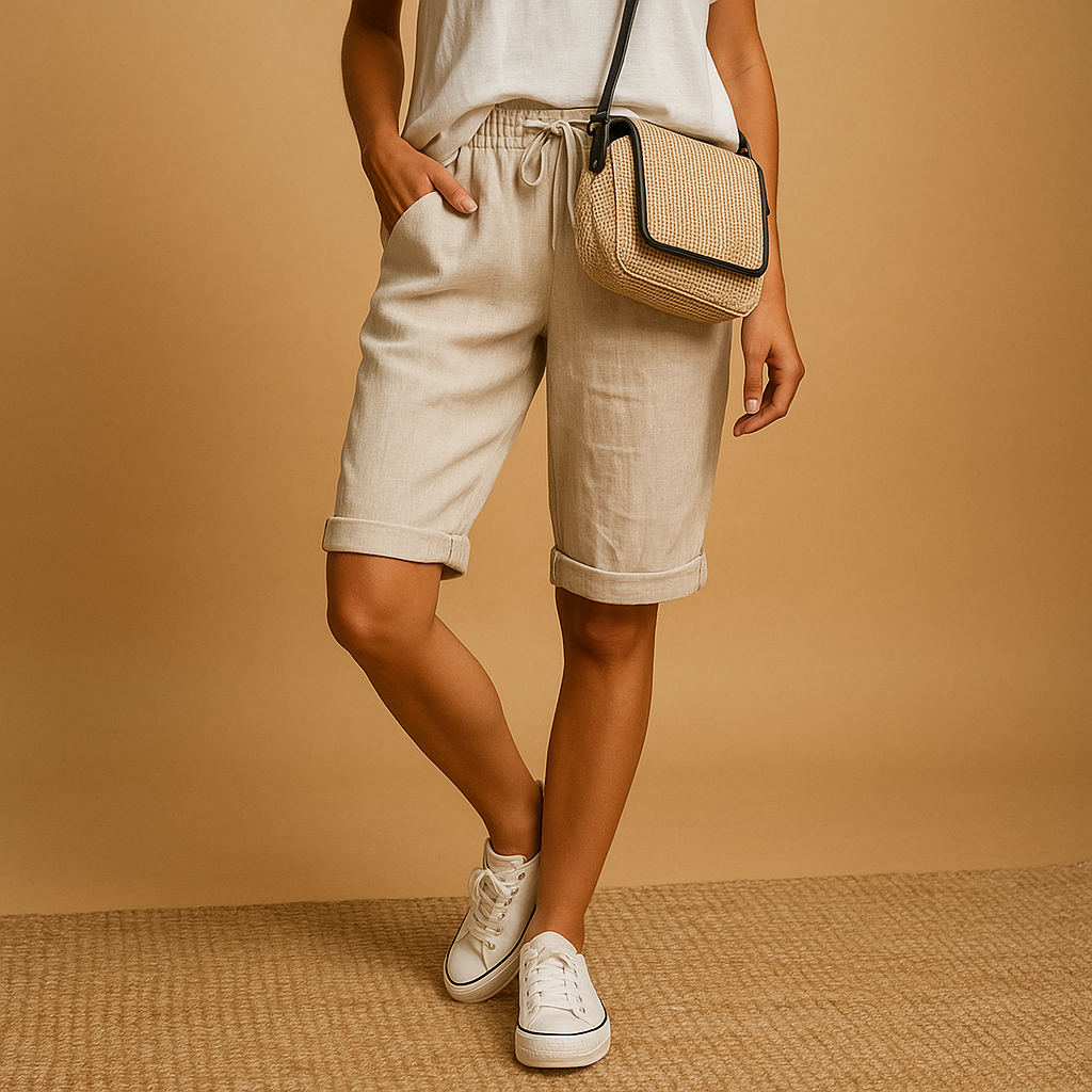 Women's Relaxed Fit Capri Pants with Rolled Hem 1