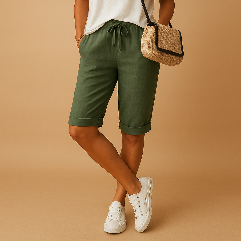 Women's Relaxed Fit Capri Pants with Rolled Hem 2