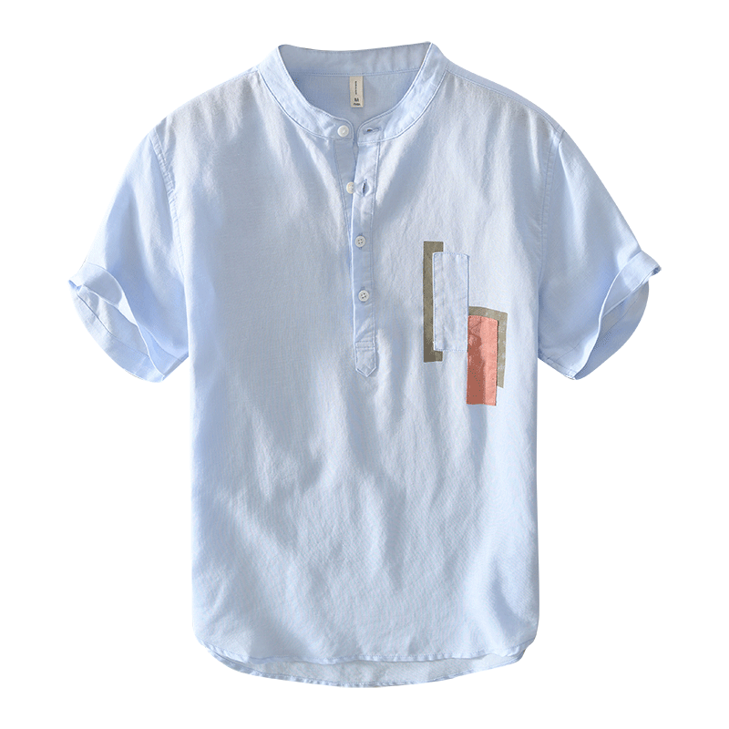Women's Short Sleeve Stand Collar Blouse 0