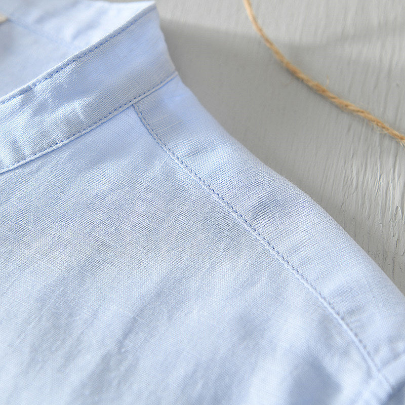 Women's Short Sleeve Stand Collar Blouse 2