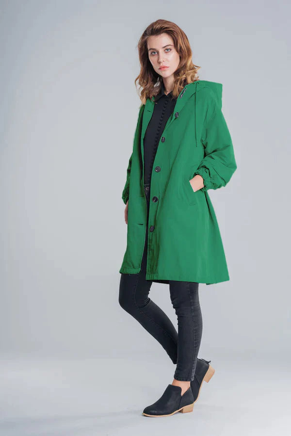 Women's Waterproof Jacket with Hood and Buttons 13