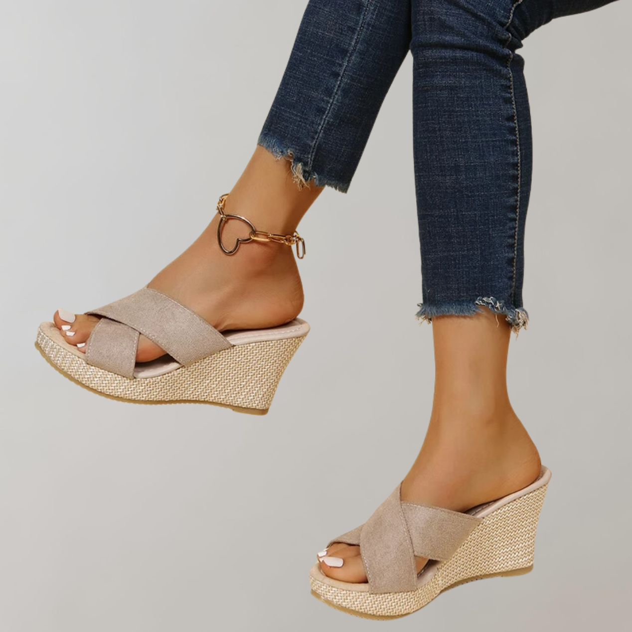 Women's Wedge Sandals with Soft Cross Straps 0