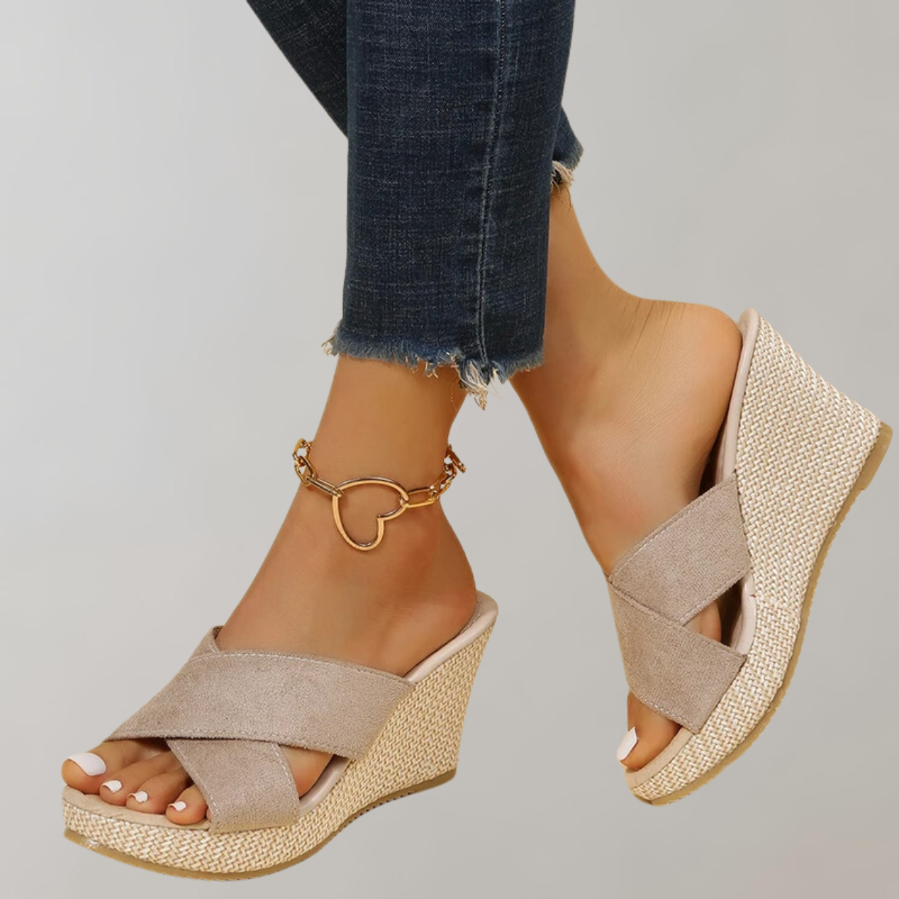 Women's Wedge Sandals with Soft Cross Straps 1