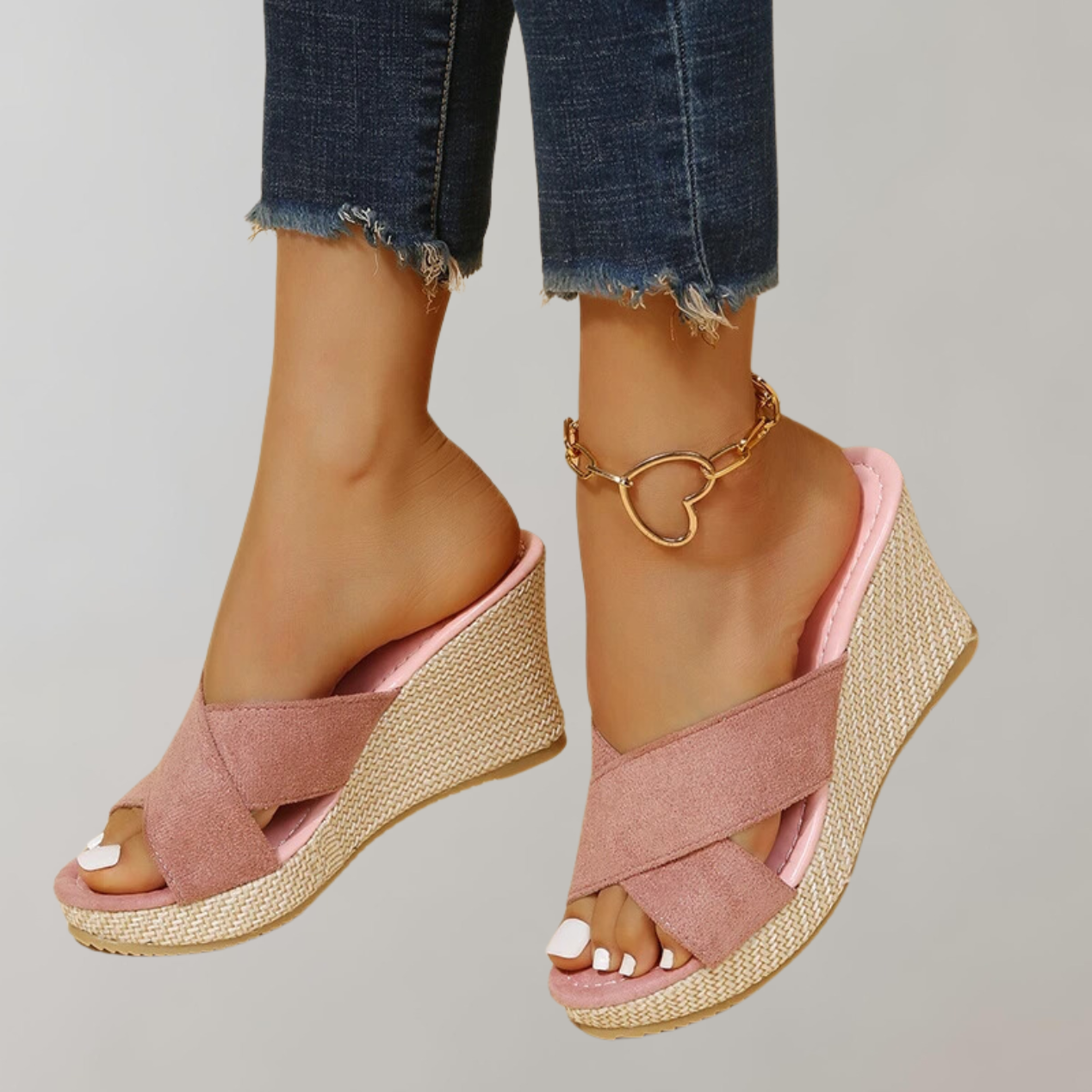 Women's Wedge Sandals with Soft Cross Straps 2