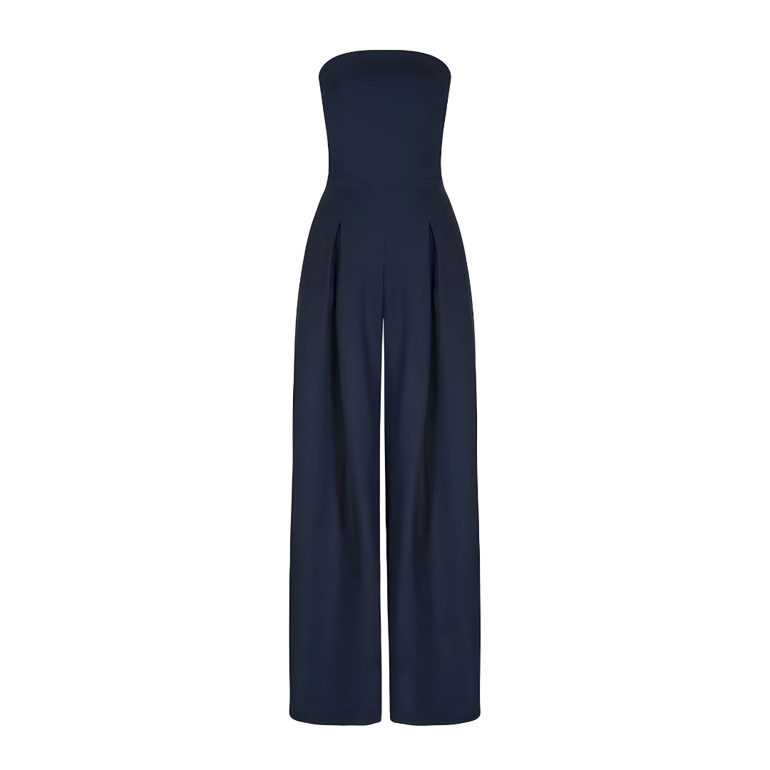 Women's Cotton Jumpsuit Strapless Wide-Leg-2