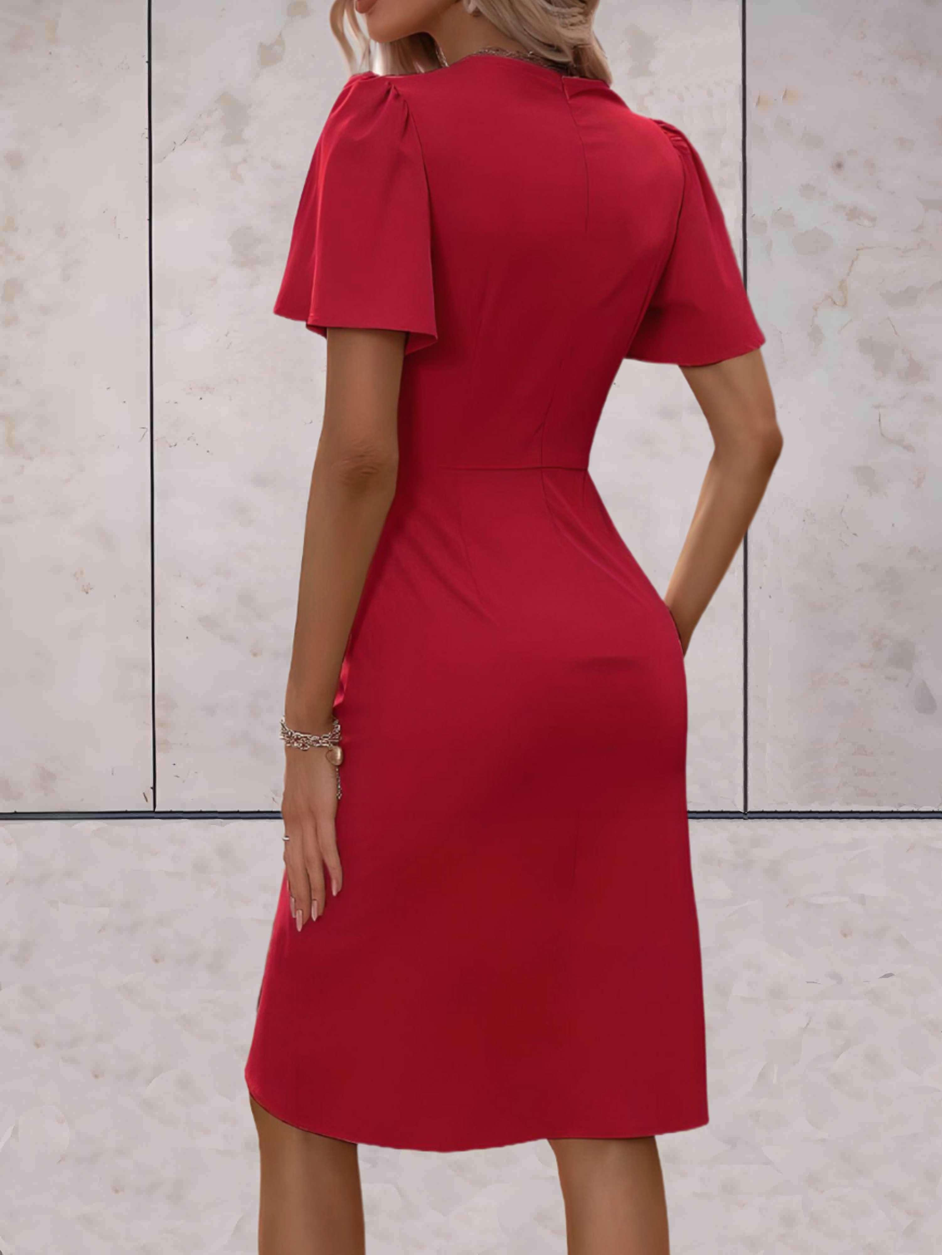 Wrap Dress - V Neck Wrap Front And Tie Waist For Fit
