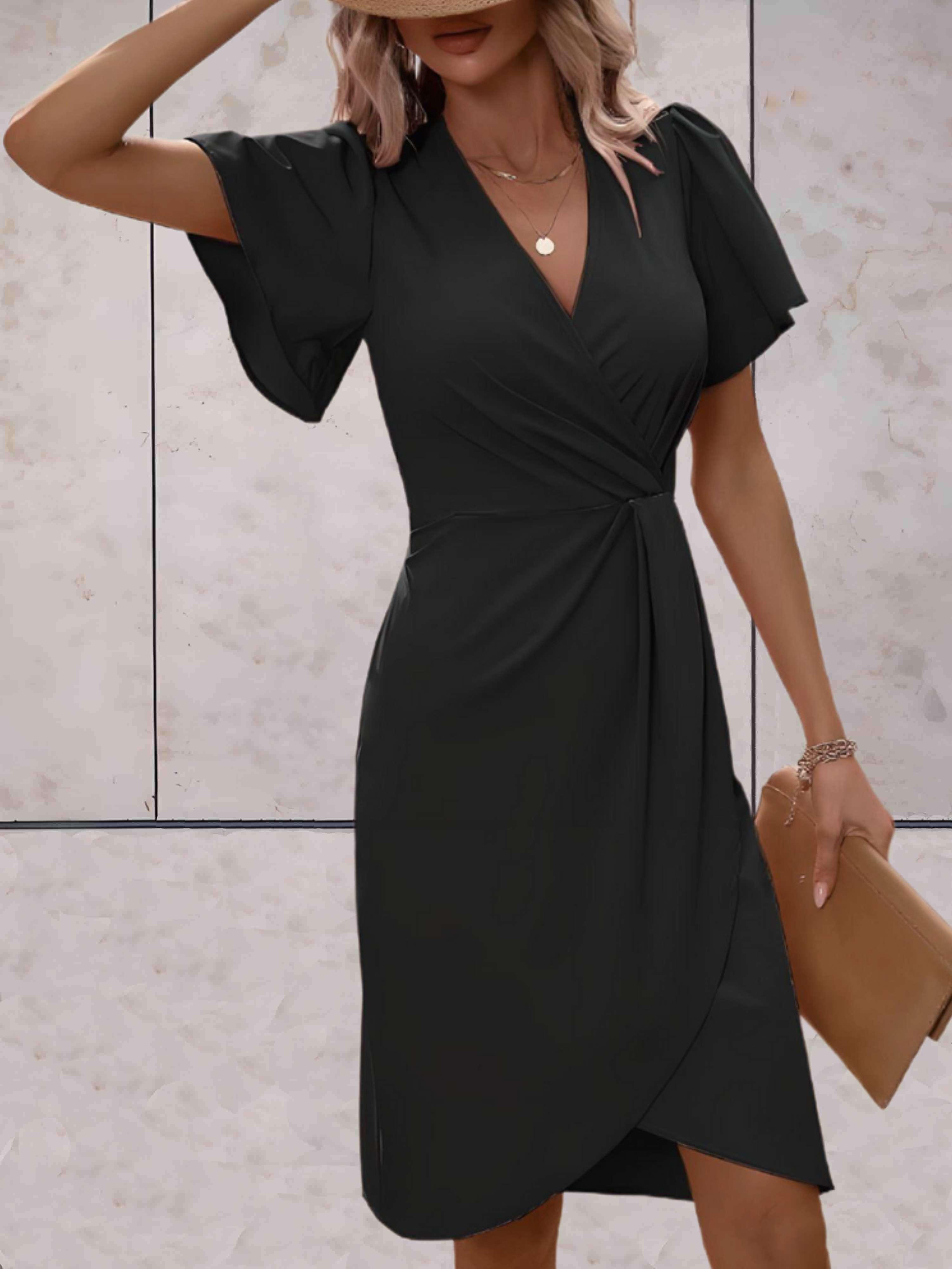 Wrap Dress - V Neck Wrap Front And Tie Waist For Fit
