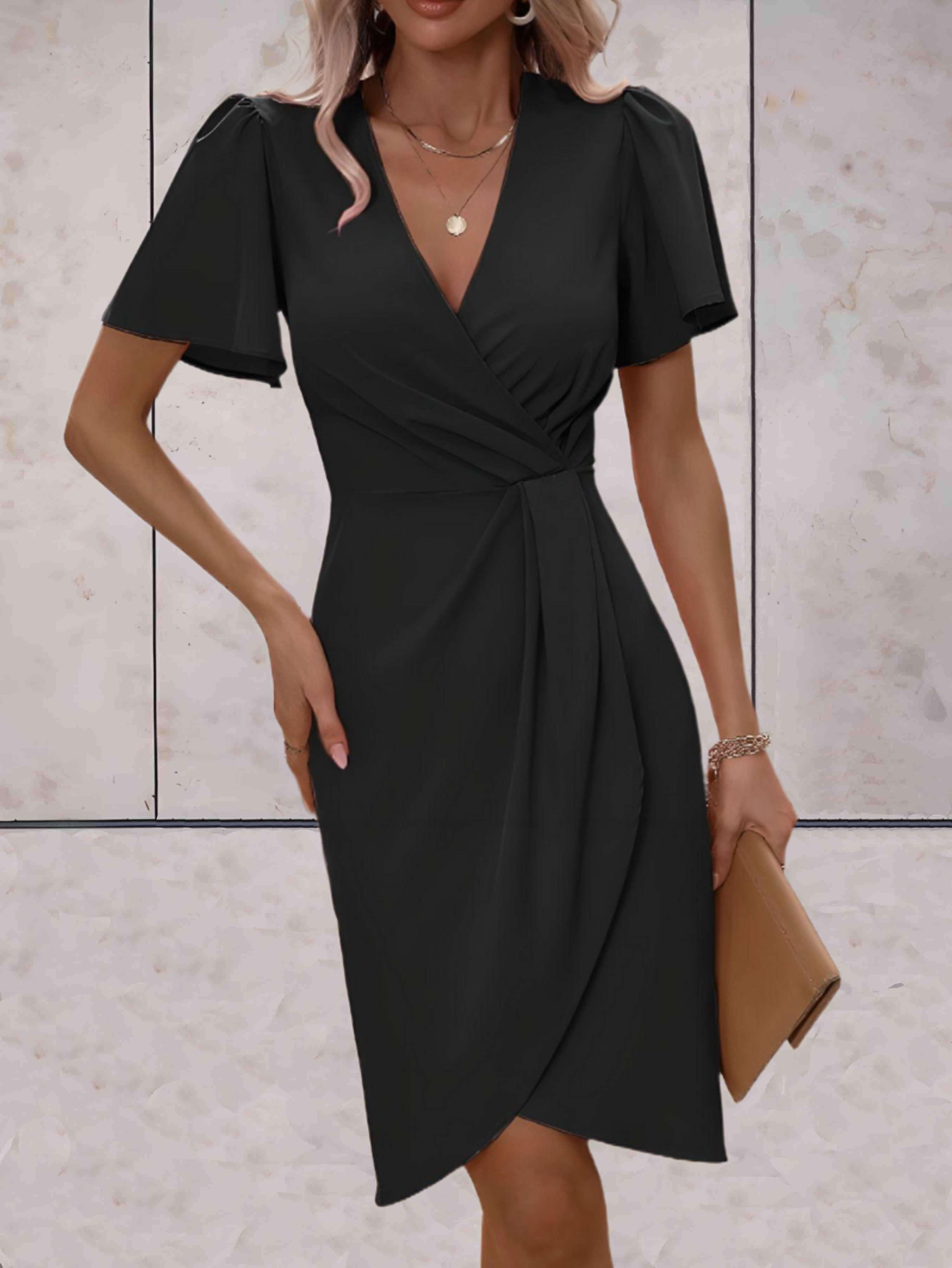 Wrap Dress - V Neck Wrap Front And Tie Waist For Fit