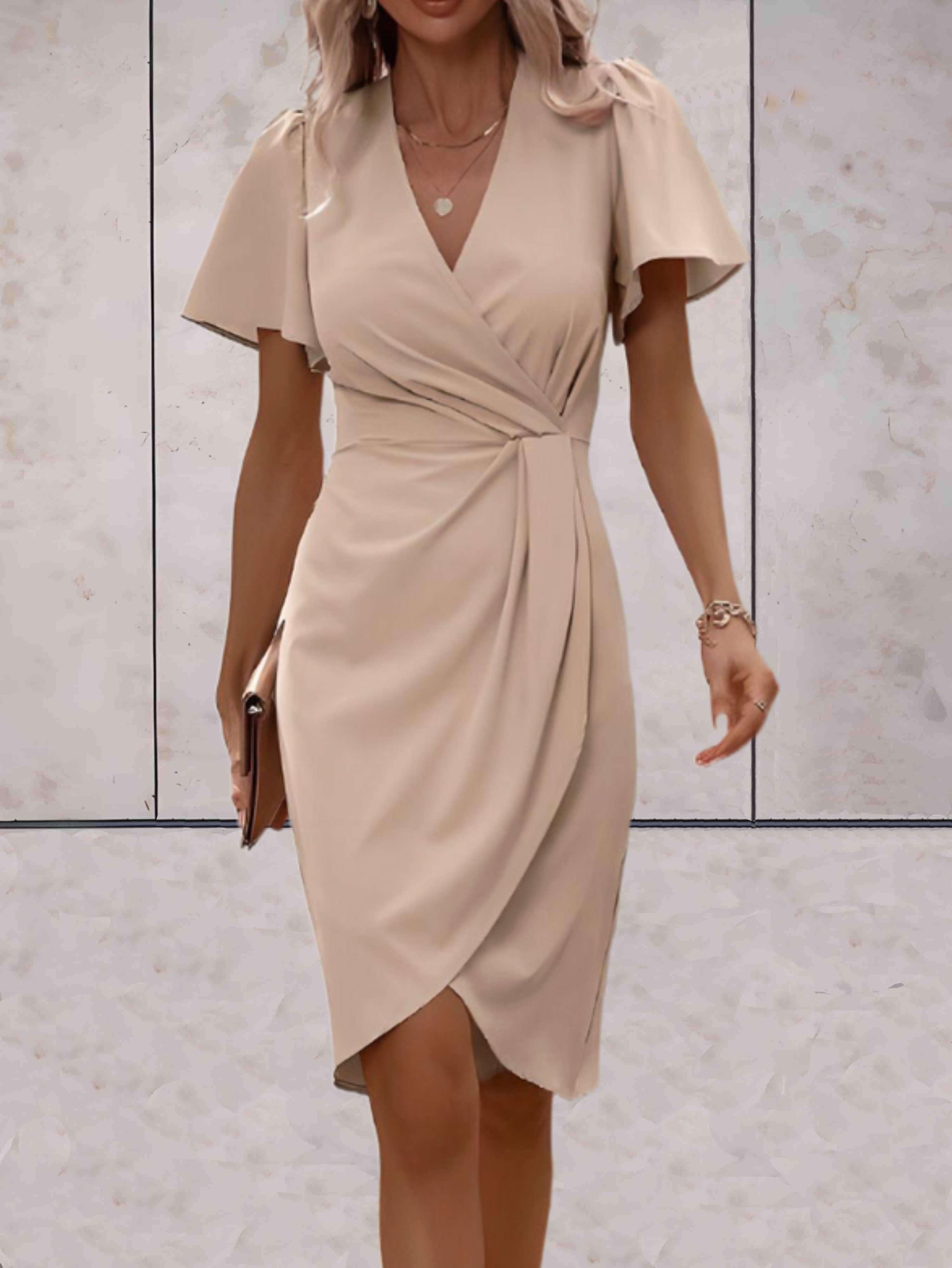 Wrap Dress - V Neck Wrap Front And Tie Waist For Fit