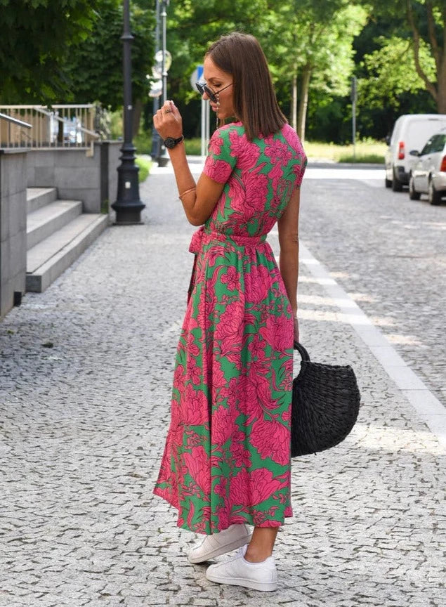 Wrap Maxi Dress – Breathable Blend & Adjustable Waist