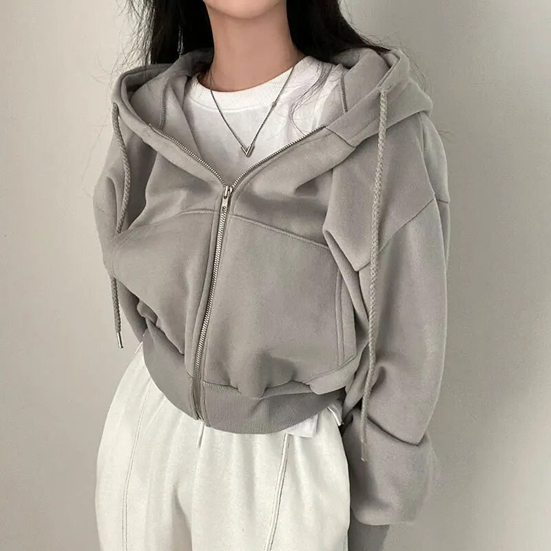 Zip Hoodie - Oversized Cut & Plush Lining For Layering