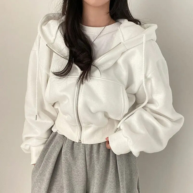 Zip Hoodie - Oversized Cut & Plush Lining For Layering