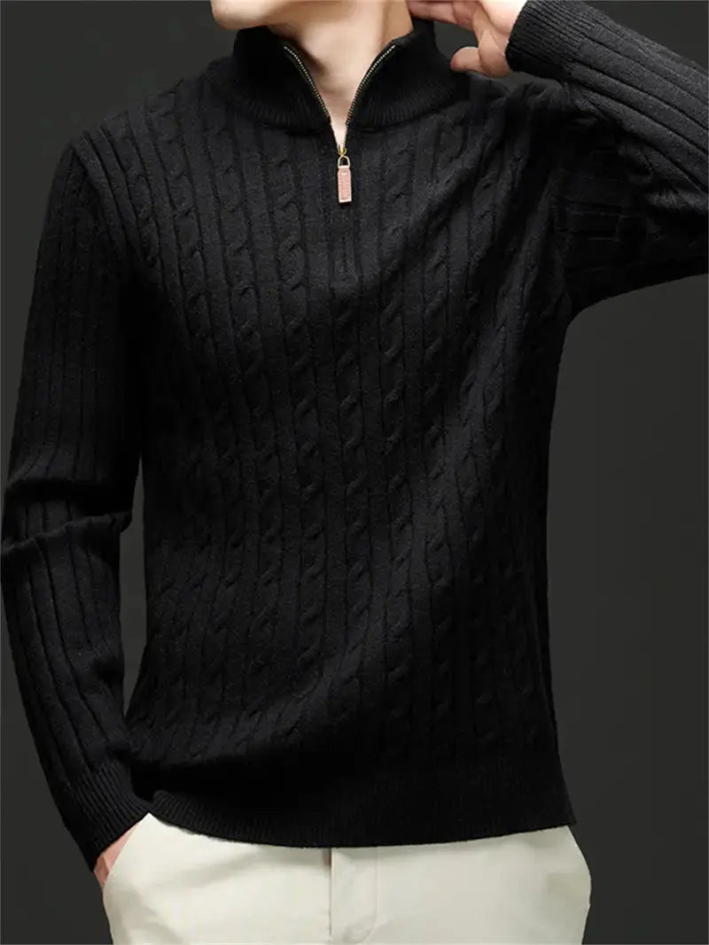 Zip Sweater - Soft-Blend Fabric & Flexible Layering Shape