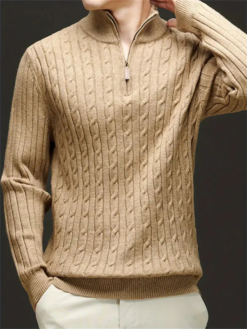 Zip Sweater - Soft-Blend Fabric & Flexible Layering Shape